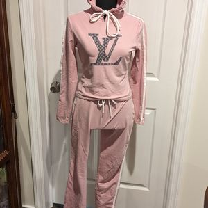 A jogging set with Louis Vuitton logo